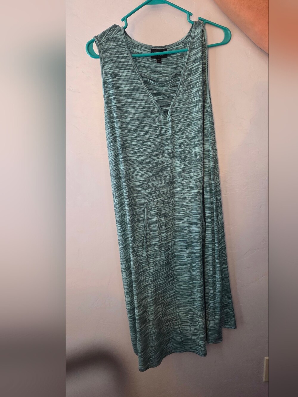 Lane Bryant Teal Space-Dye Maxi Dress